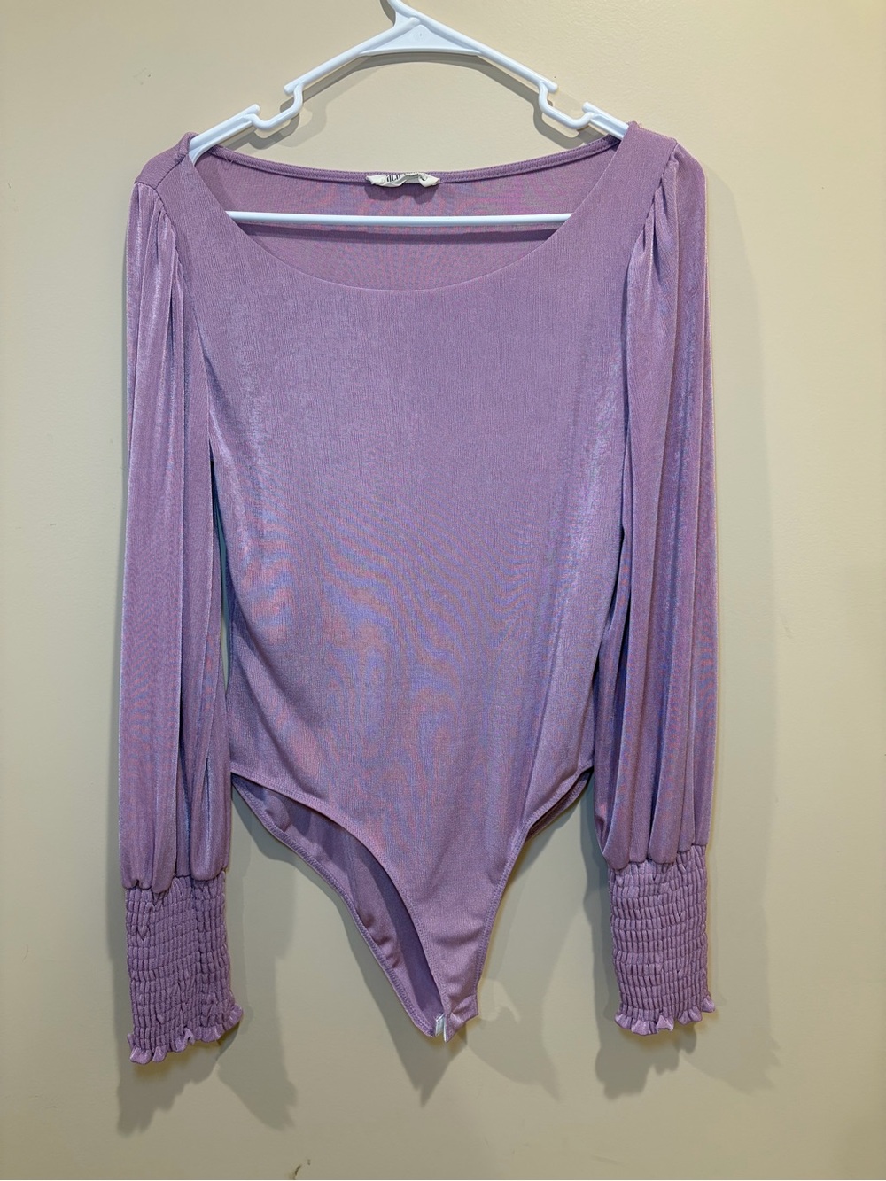 Peach Love California Lilac Long-Sleeve Scoop Neck Bodysuit